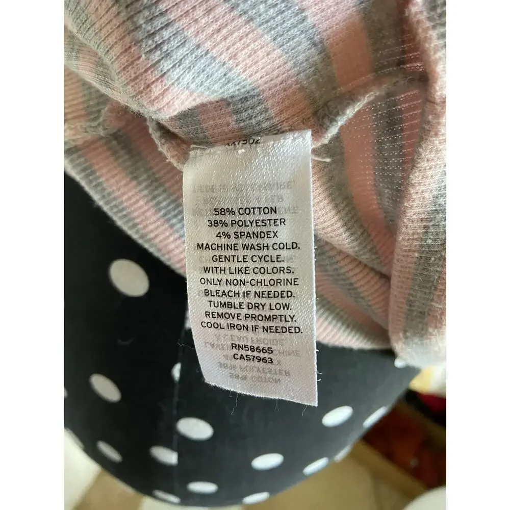 Tucker & Tate Girls Tank Top Size XL 14 16 Pink Gray Rib Knit Stripe Mock Neck